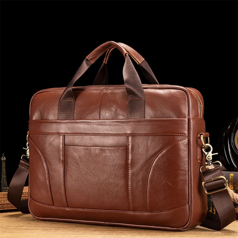 Valigetta direzionale Bussiness CowLeather Borsa grande per laptop in vera pelle per uomo Borsa classica a tracolla o a tracolla da uomo