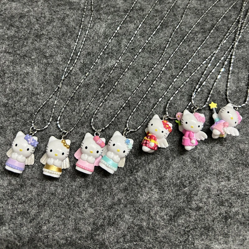 كارتون أنيمي الملاك كيتي قلادة قلادة المرأة مجوهرات اكسسوارات الحفلات الهدايا