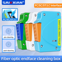SAIVXIAN Fiber End Face Cleaning Box Pigtail Cleaner Cassette Fiber Wiping Tool Ftth Optic Fiber Cleaner Tools for SC/ST/FC