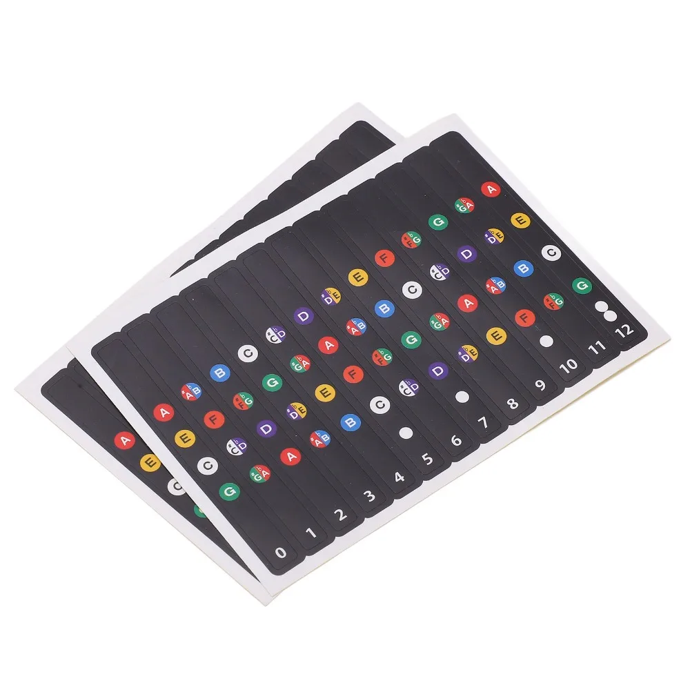 4PCS PVC Material Ukulele Fretboard Stickers Multi-color Ukulele Chord Stickers Musical Instrument Accessories For Beginner