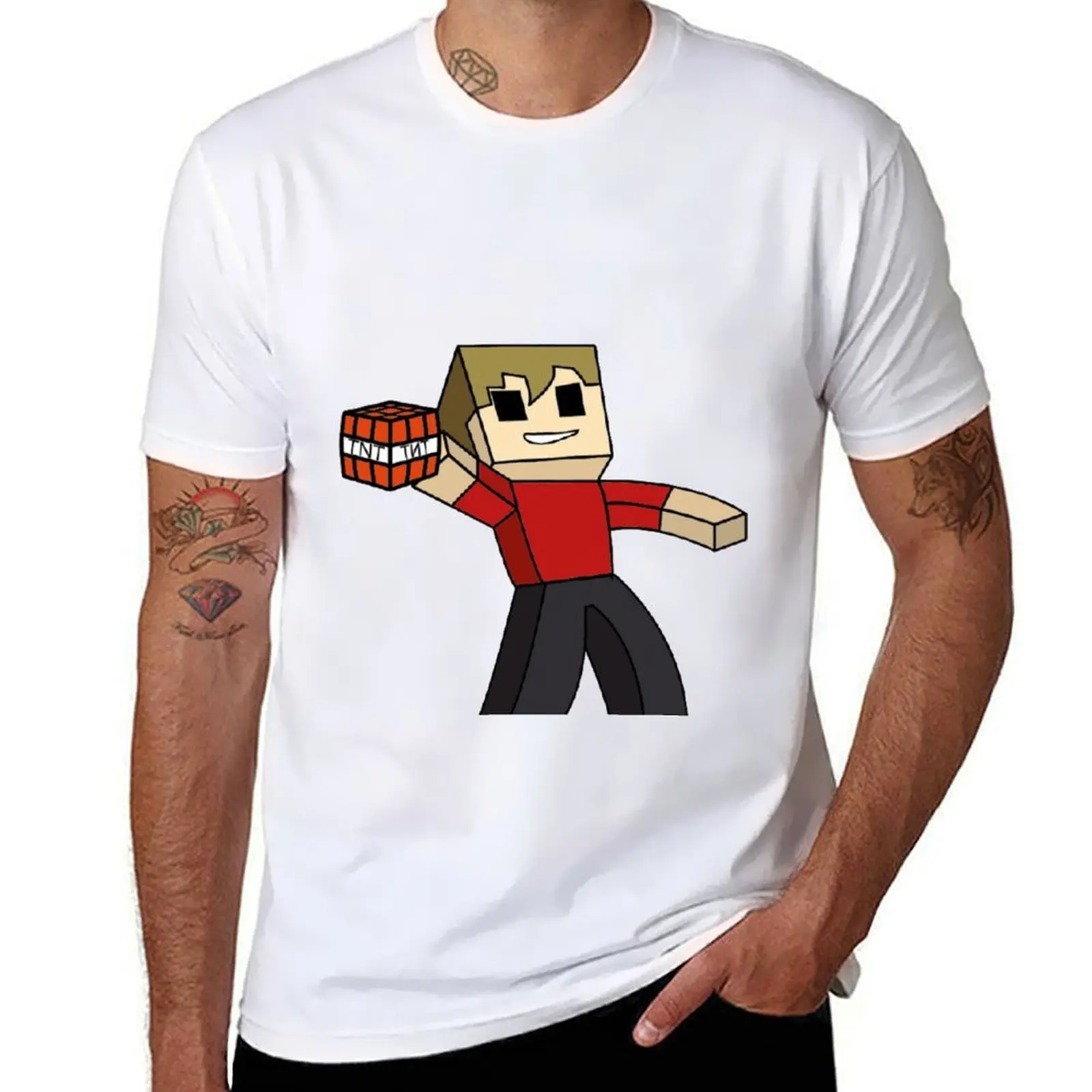 

Grian x TNT x CUBE T-Shirt t shirts for man slim fit t shirts for man pack cotton T-Shirt