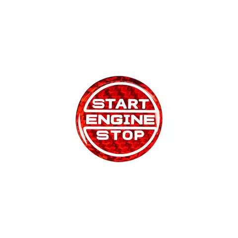 A75F-One Click Start Button Decorative Cover Sticker Car Interior Accessories Real Carbon Fiber For Ford Mustang 2024-