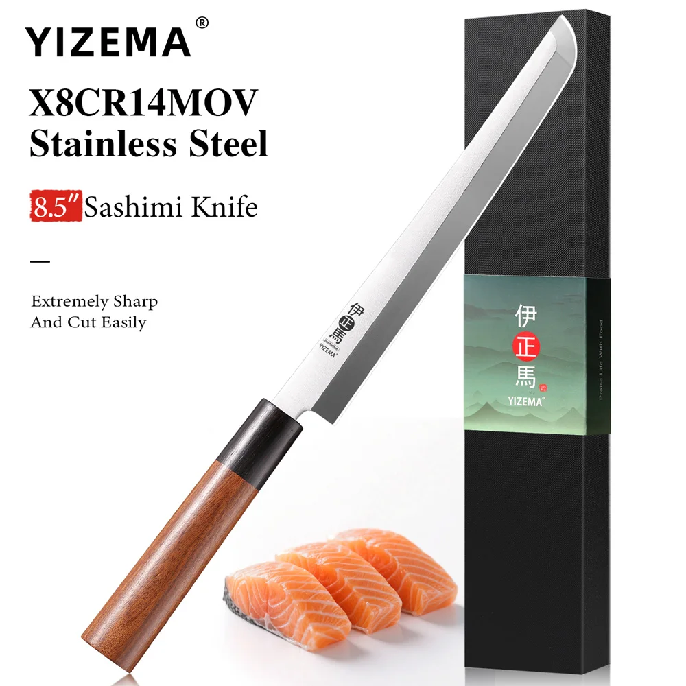 

TURWHO 8.5" Professional Sashimi Knife X8Cr14MoV Stainless Steel Carving Knife Fish Beef Slicing Household Kitchen Chef Knives