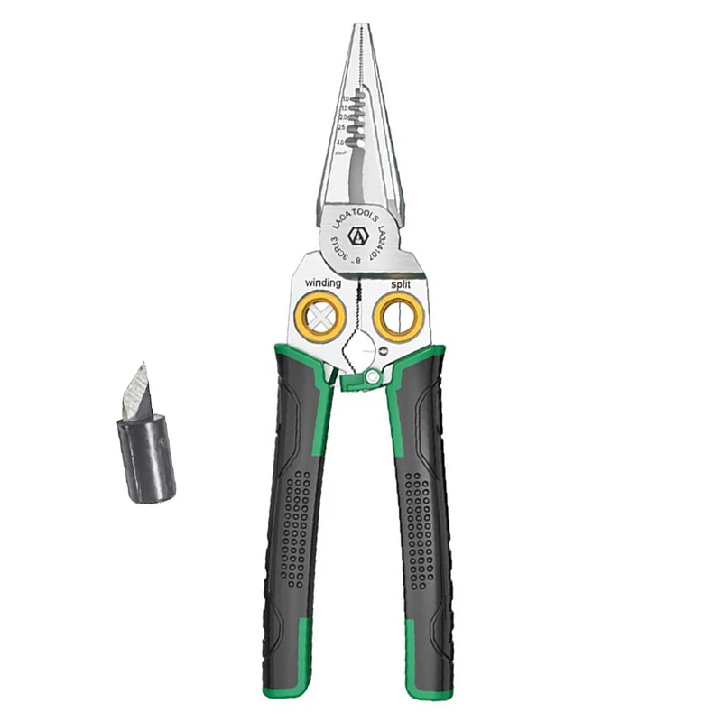 

7 In 1 Wire Stripping Pliers Multifunction Electrician Cable Cutting Terminal Crimping Splitting Winding Line Hand Tools