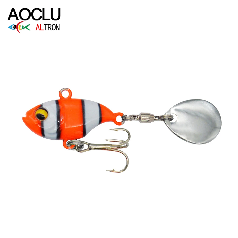 

AOCLU Sinking Metal VIB with Spoon, Casting Jig Lure, Swim Spinnerbait, Boat, Bass, Trout, Inshore Fishing, 14g, 60mmg, 1pcs