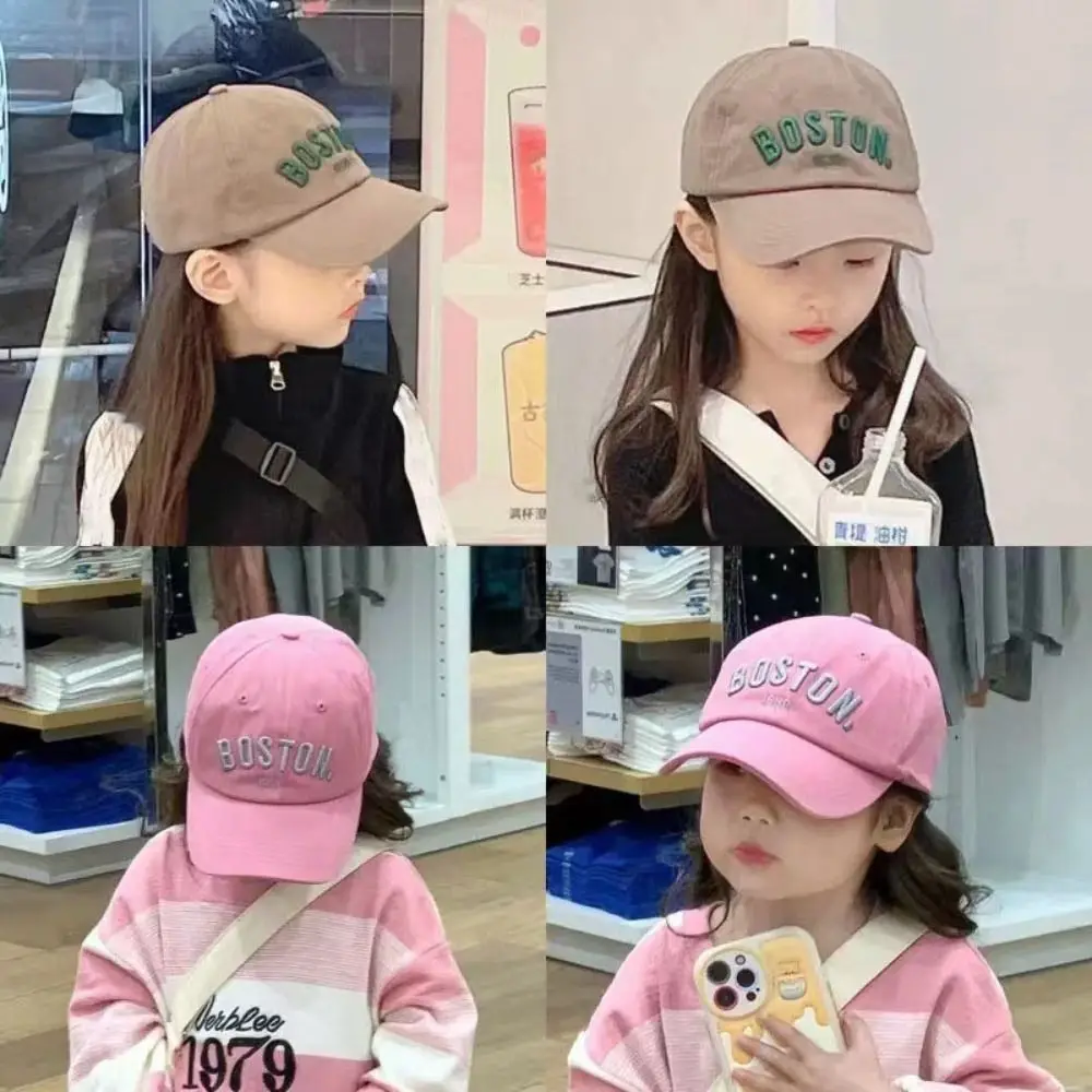 Embroidery Letter Baby Baseball Caps Adjustable Sunscreen Kids Peaked Caps 3-8 Years Old Children's Hat Spring Summer Autumn