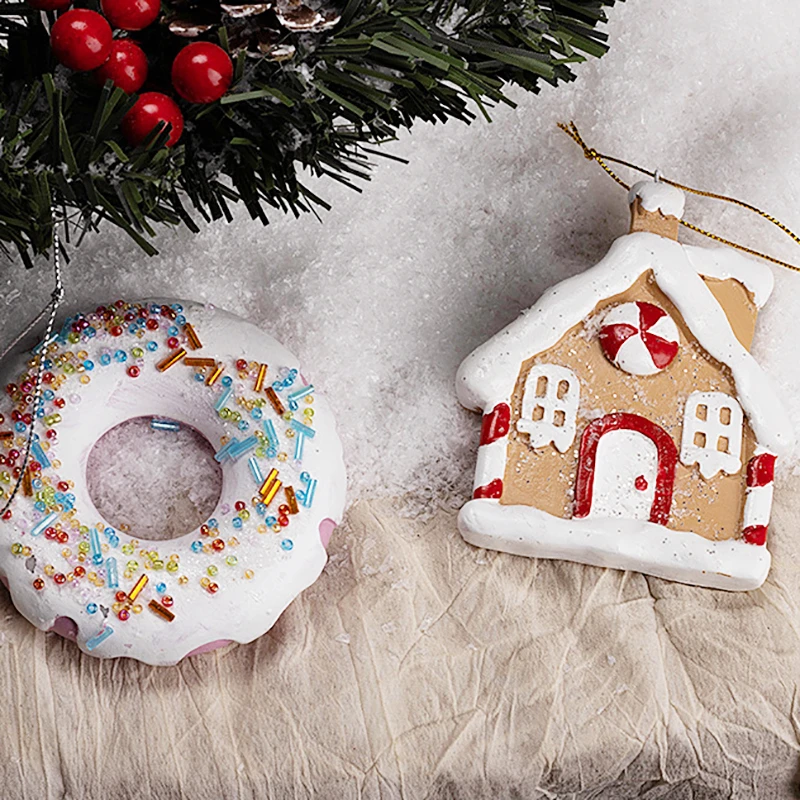 Wisiorek świąteczny cukierki pączki babeczki lody w rożku ozdoby świąteczne zestaw dekoracje do zawieszenia na choince prezenty Navidad Natal