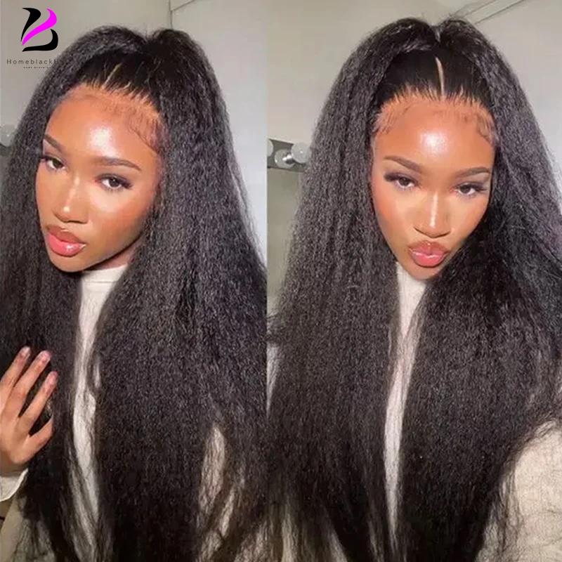 300% Density Kinky Curly Human Hair Wig For Women Raw Brazilian Hair 13X4 Hd Transparent Lace Frontal Wig 36 Inch Natural Colo