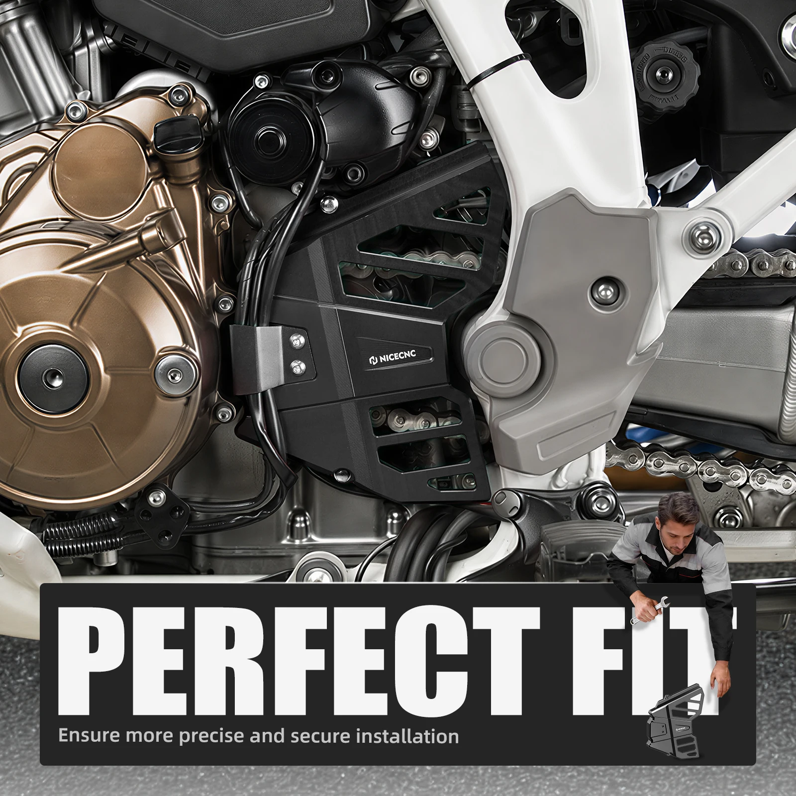 Für Honda CRF1100L Africa Twin /Adventure Sports Motorrad Rahmenschutz Vorderer Kettenradschutz Africa Twin 2026 2025 2024 – Detail 3