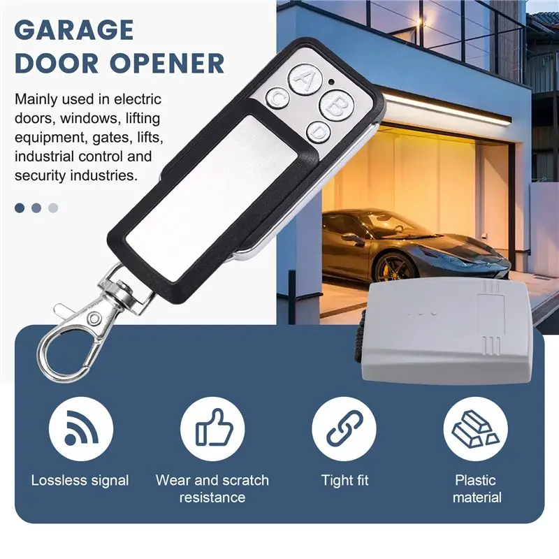 A42Z-Garage Door Receiver 2CH 433Mhz Remote Controller For Door Gate Fixed Learning Rolling Code Universal