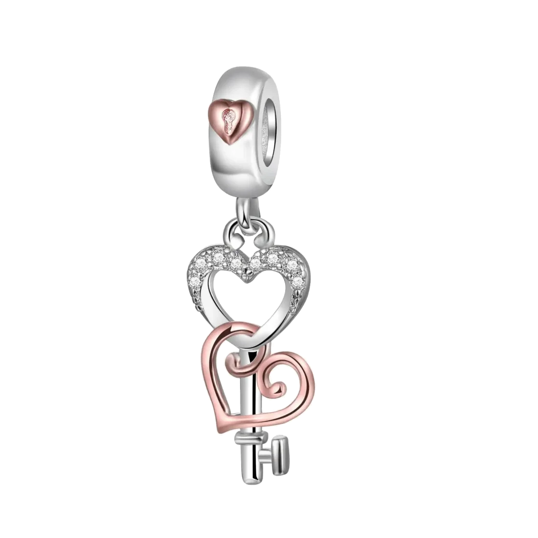 925 Sterling Silver Pendant Key Lock Beads Compatible with Original Bracelet Necklace for Men and Women DIY Jewelry Gifts