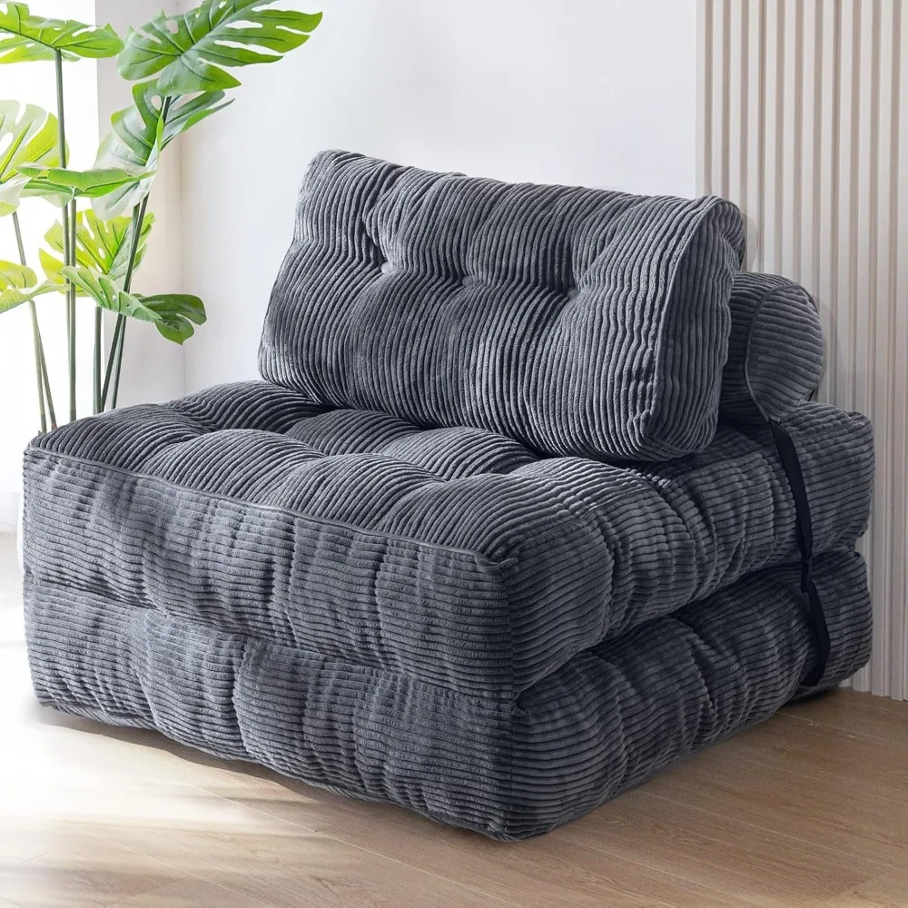 

Folding Sofa Bed, Sleeper Chair w/Pillow Mattress w/ Back Support, Portable Fold Out Chair Bed Comfy Floor Sofa Lounge