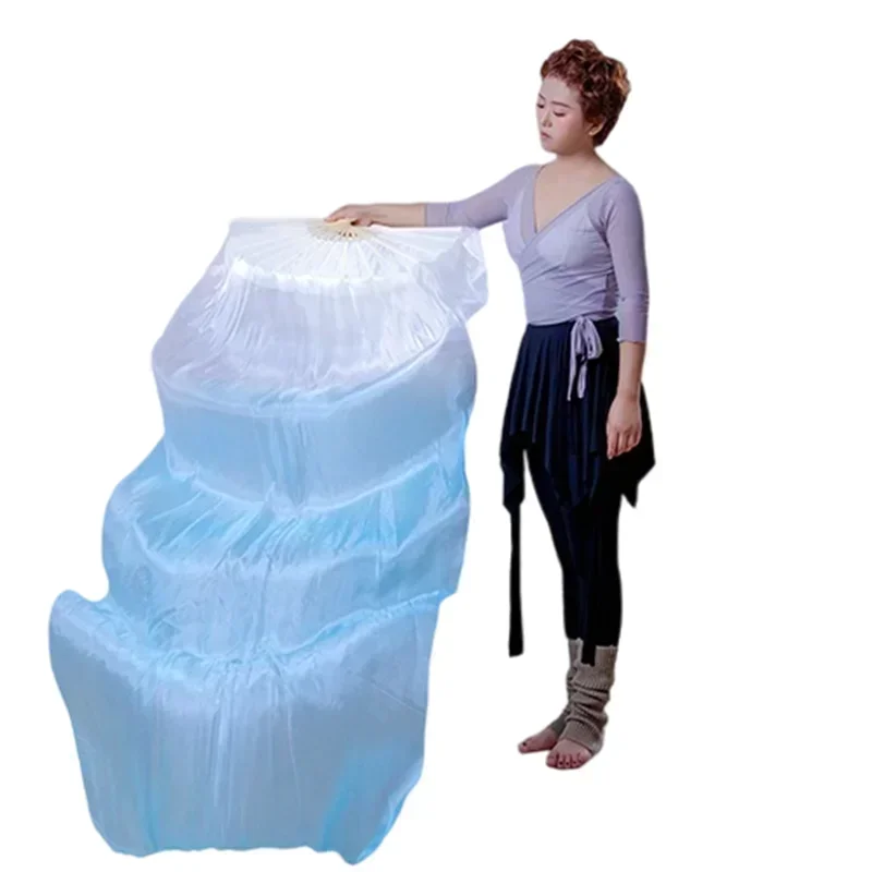 Aangepaste Zijden Sluier Vrouwen Buikdans Praktijk Competitie Rekwisieten Show Kostuum Accessoire Handverf Flowy Extra Lang 180cm