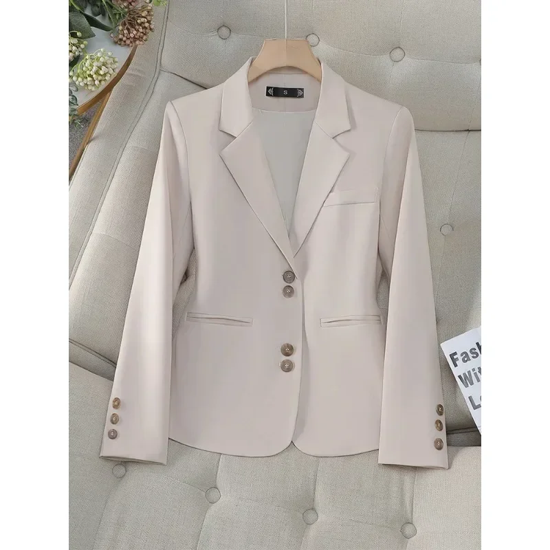 Blazer formel à manches longues pour femmes, veste pour femmes, manteau de bureau, vert, abricot, noir, violet, vêtements de travail, mode féminine, automne, hiver