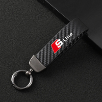 Car Exquisite Carbon Fiber Keychain Auto Styling Custom Key Ring For Audi Sline TT A1 A3 A4 A5 A6 A7 A8 Q1 Q2 Q3 Q4 Q5 Q6 Q7 Q8