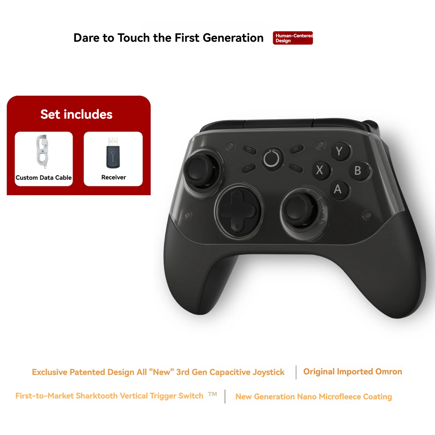 Gripure HaptiX-1 Controller 黒 Gripure Wireless Gaming Controller 8K Capacitive Joystick
