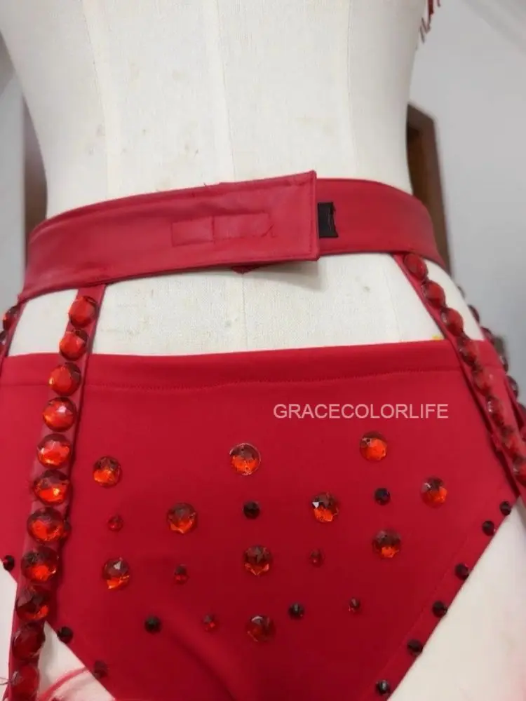 فستان مثير لي كريستال Rh ine حجر ريشة er jur er فورمان ce زي لمرحلة النادي ثوب مسائي