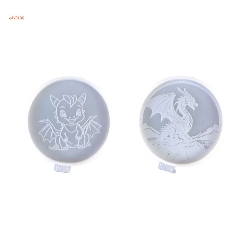 

N1HE Durable Silicone Dragon Molds Epoxy Resin Casting and Crafting Moulds Reusable Cup Mat Mold for Home Office