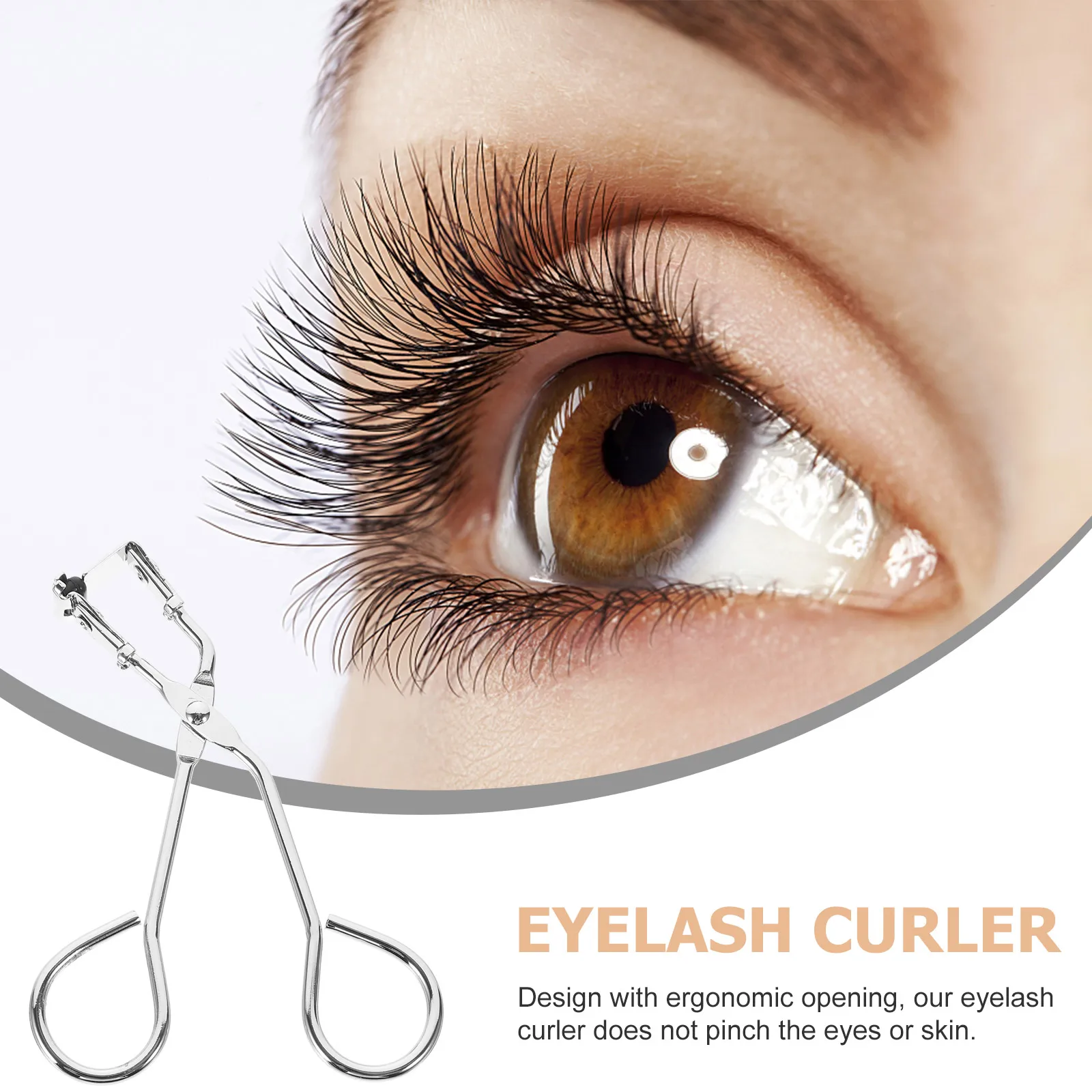 

Black Rubber Anti-Slip Eyelash Curler Stainless Steel Partial for Women Portable Tool Small Easy Long
