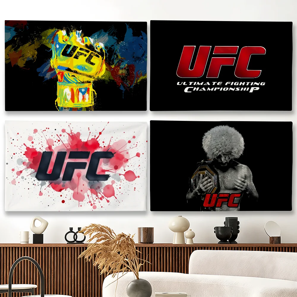 Bandera de combate de boxeo U-UFC, adecuada para fiestas, clubes, decoración de paredes interiores y exteriores, regalo para fanáticos