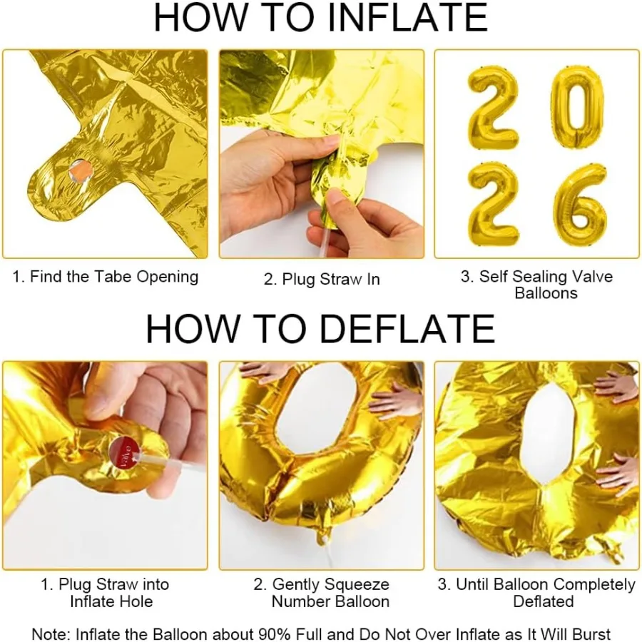 2026 بالونات 40 بوصة ذهبية 2026 رقم بالون 2026 احباط بالون 2026 زينة بالونات التخرج 20 22 26 60 62 رقم بالون