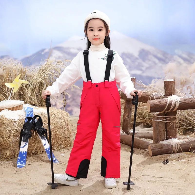 Waterproof Sport Girl Snow Pants Warm Boy Ski Trousers Winter Outdoor Children Overalls Windproof Mountain Kids Jumpsuit Clothes