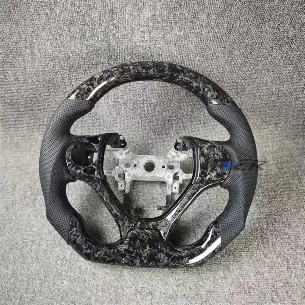 

For Honda Civic 2013 2014 2015 2016 2017 Customized Forged Carbon Fiber Black Perforated Leather Steering Wheel