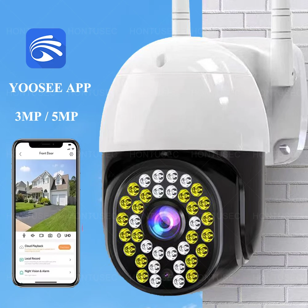 

HONTUSEC Yoosee Wifi Camera 5MP Outdoor Waterproof Auto Tracking Security Camera System Two Way Audio Surveillance Cameras