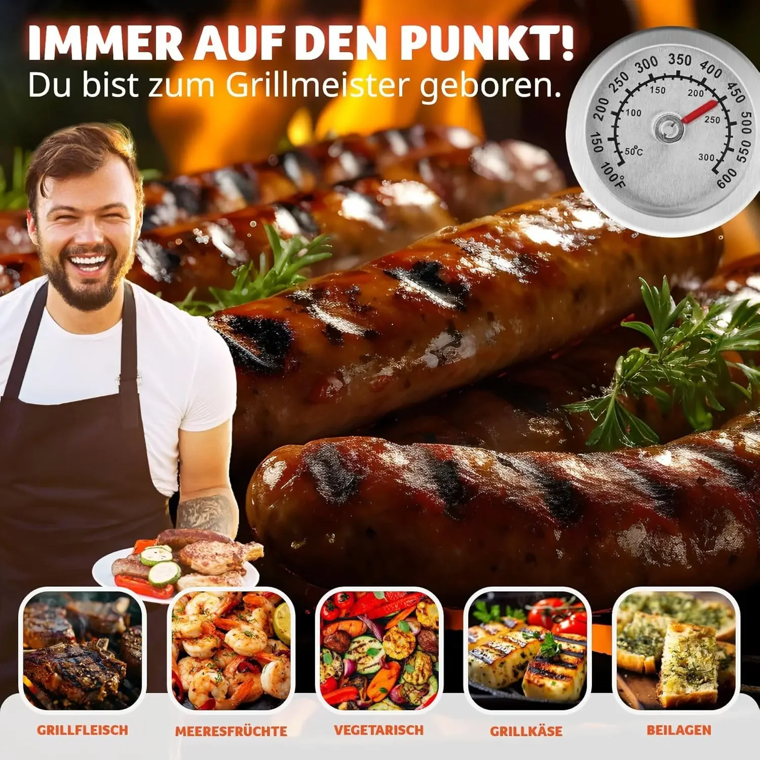 Neue Shop Rabatte- --tectake® 3-in-1 outdoor Grill, Smoker mit Zubehör Thermometer, Holzkohlegrill, BBQ Grill, Räucherofen für F