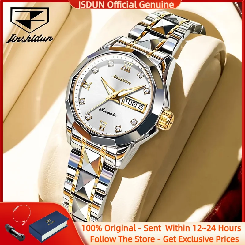 

JSDUN 8813 Luxury Women Imported Mechanical Automatic Watch Brand Original Tungsten Steel Waterproof Calendar Women Watch Reloj