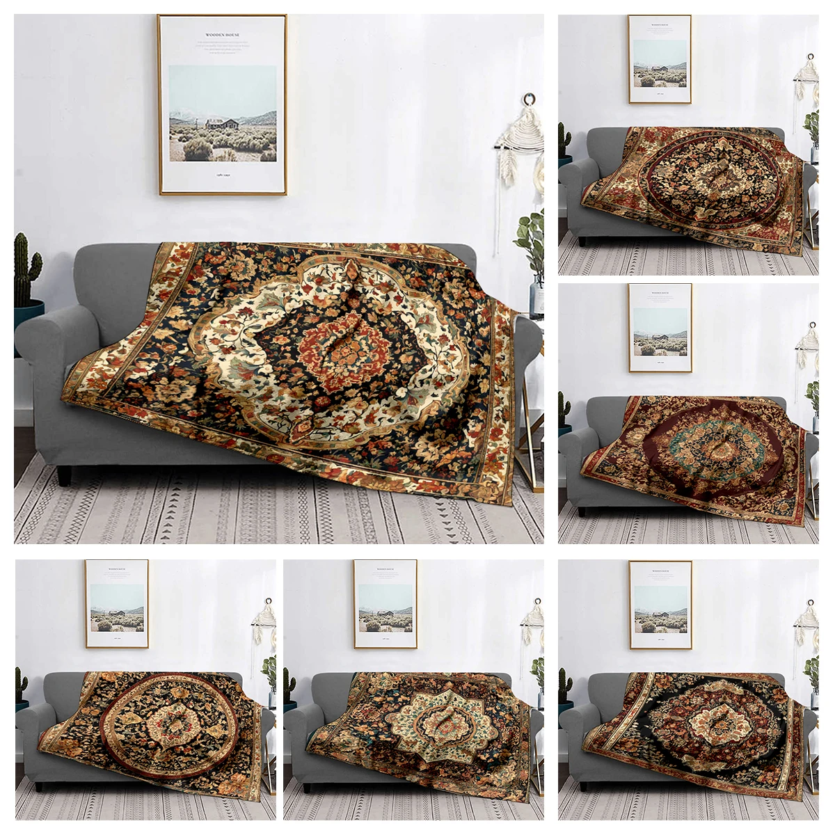 Home decoration plush Throw Sofa blanket Bedspread on the bed fluffy soft blankets decor Plaid Modern Persia boho Blankets