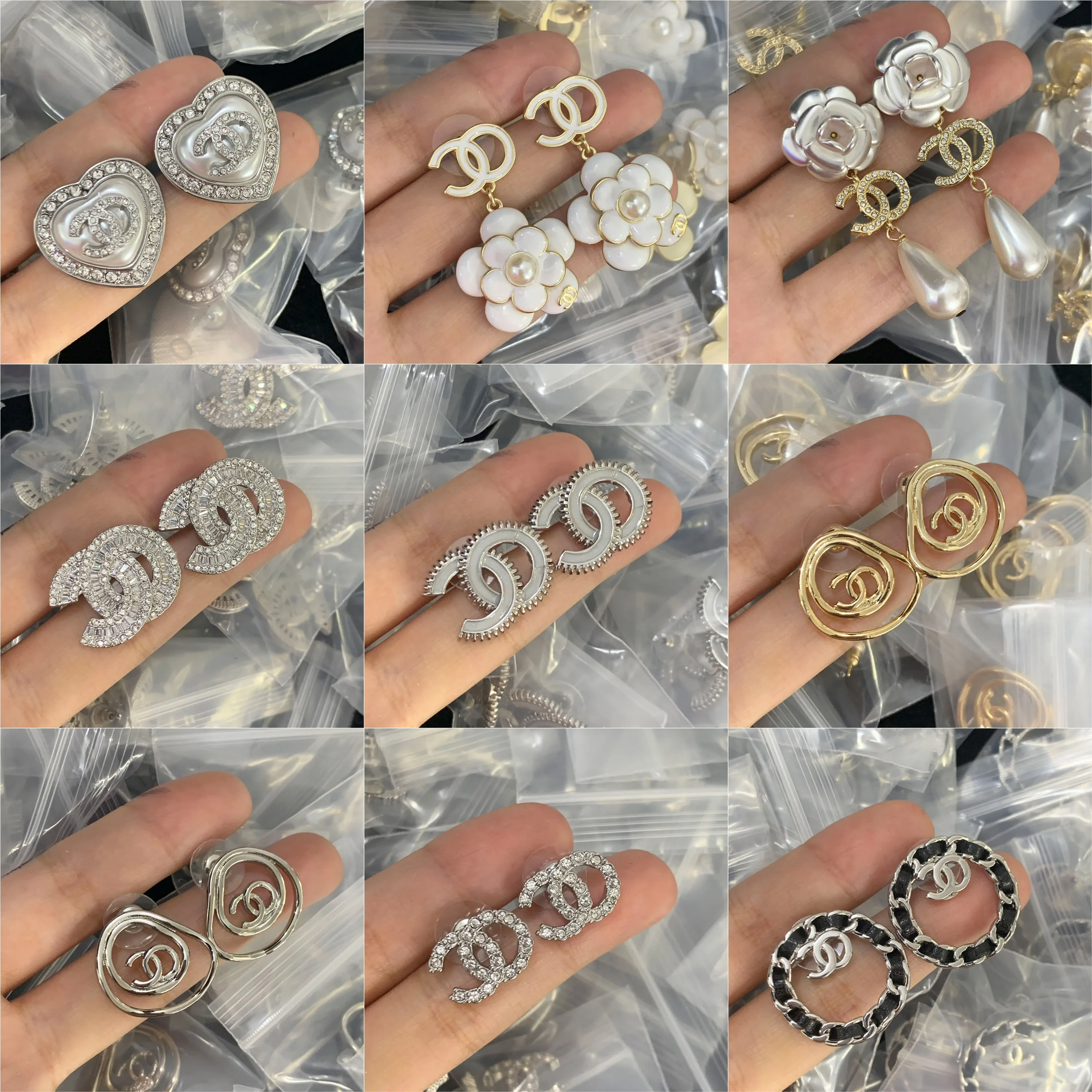 

2026 new Chan stud earrings double C romantic temperament ideal for daily dating look, affordable price