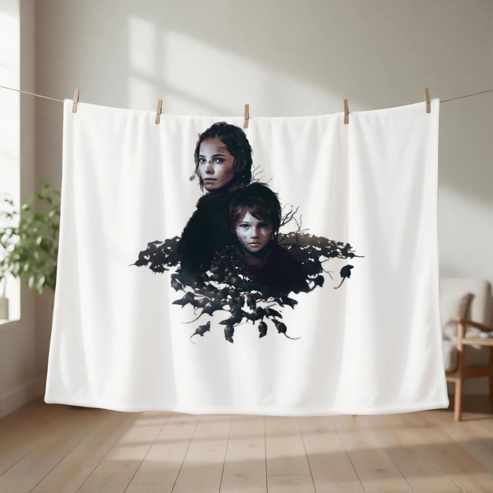 A Plague Tale Throw Blanket couch cozy soft plush fuzzy picnic outdoor blanket