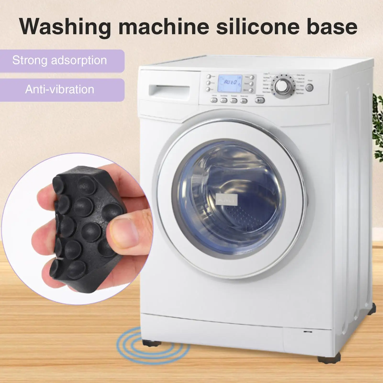 

Washer Vibration Pads Non-slip Washing Machine Feet Pads 4 Piece Reduce Noise Shock Support Anti-Slip Mat Foot Pedestal For