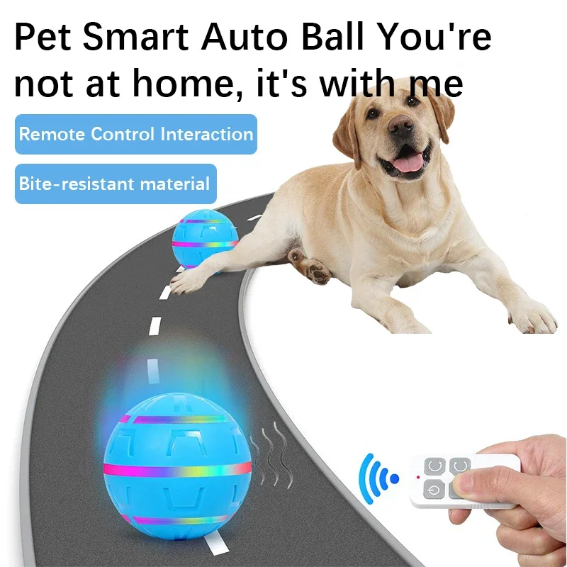 Neuer Elektrischer Spielball für Haustiere mit Fernbedienung, Intelligentes USB-Aufladbares Hundespielzeug, Bissresistentes Haustierzubehör