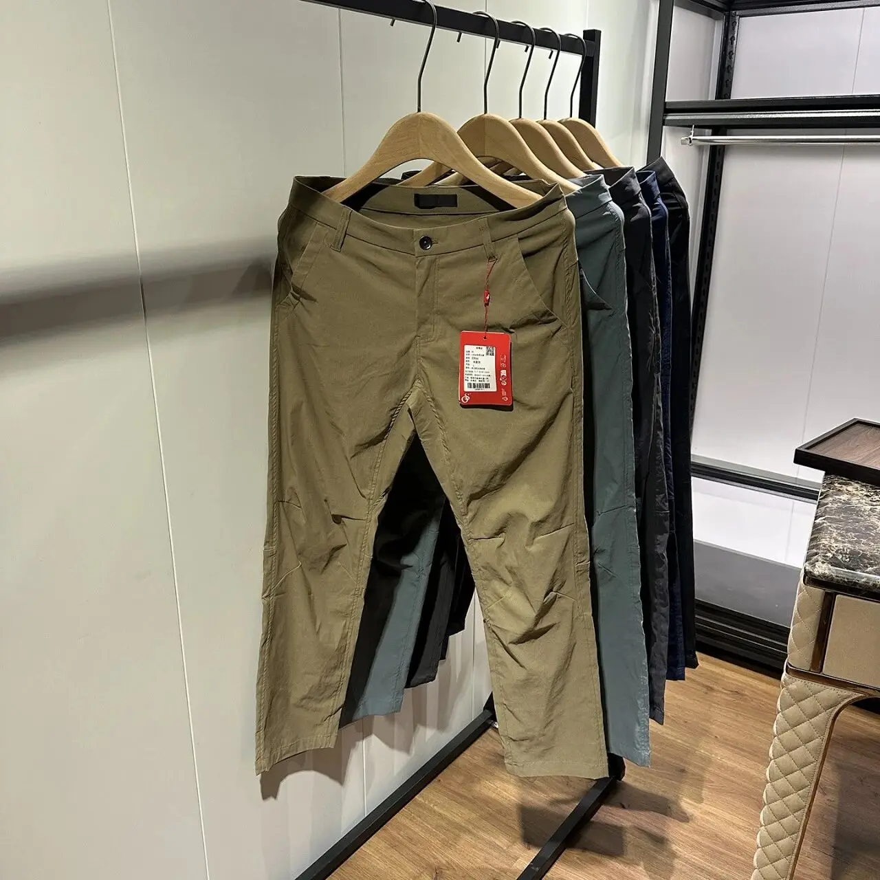 

Outdoor Men's Softell Pants Windproof Elastic Qui-drng Straight Leg Casual Long Trousers Lightweight Busin Casual Pants