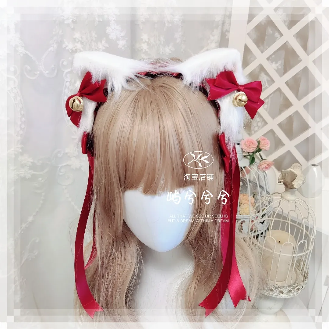 

Original Colored Ear Lolita Headband Simulation Cat Ears Lolita Headgear Plush Cute Japanese Style Hair Accessories for Girls