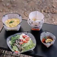 Outdoor Foldable Bowl Protable Transparent Tableware Heatproof Plate With Snap Food-Grade Cup Coffee Filter Funnel