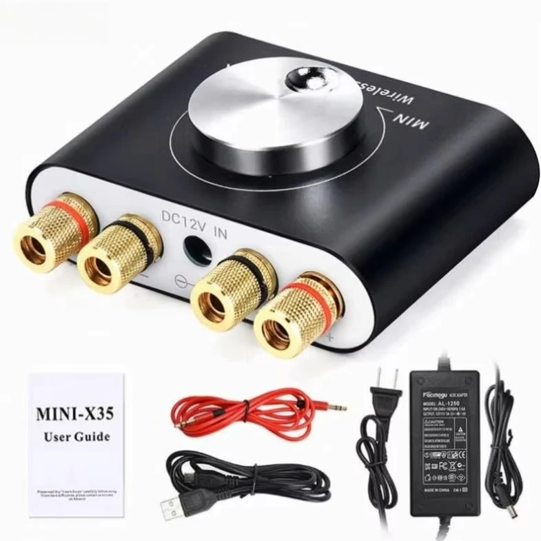 X35 2CH 100W Mini Portable V12 Car Amplifier 5.0 Digital Amplifier HiFi Audio Amplifier Small Size Mini Amp