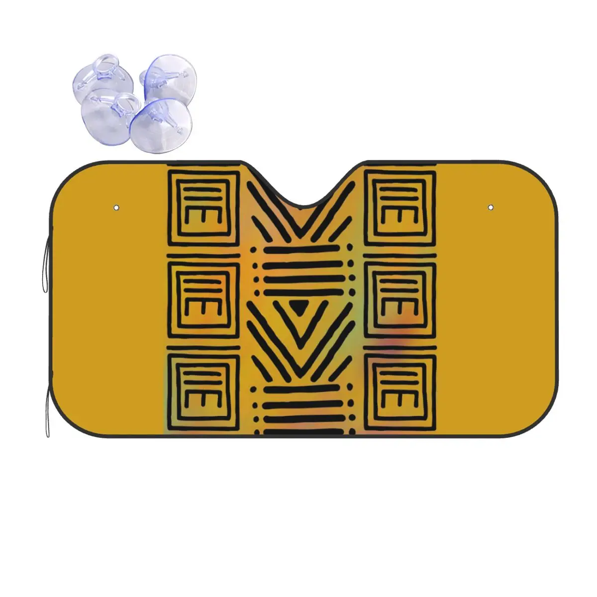 

African Bogolan Colorful Rainbow Pattern Sunshade Windscreen Car Front Windshield Window Sun Visor Accessories Covers