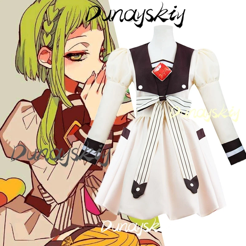 Anime kun Nanamine Sakura Cosplay Outfit with Matching Green Wig for Halloween Role Play and Cosplay Events Customized Props