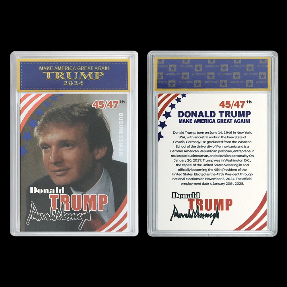 2024 US 47th President Donald Trump Paper Commemorative Rating Cards 5pcs/set Fans Collectibles Trading Cards in Shell