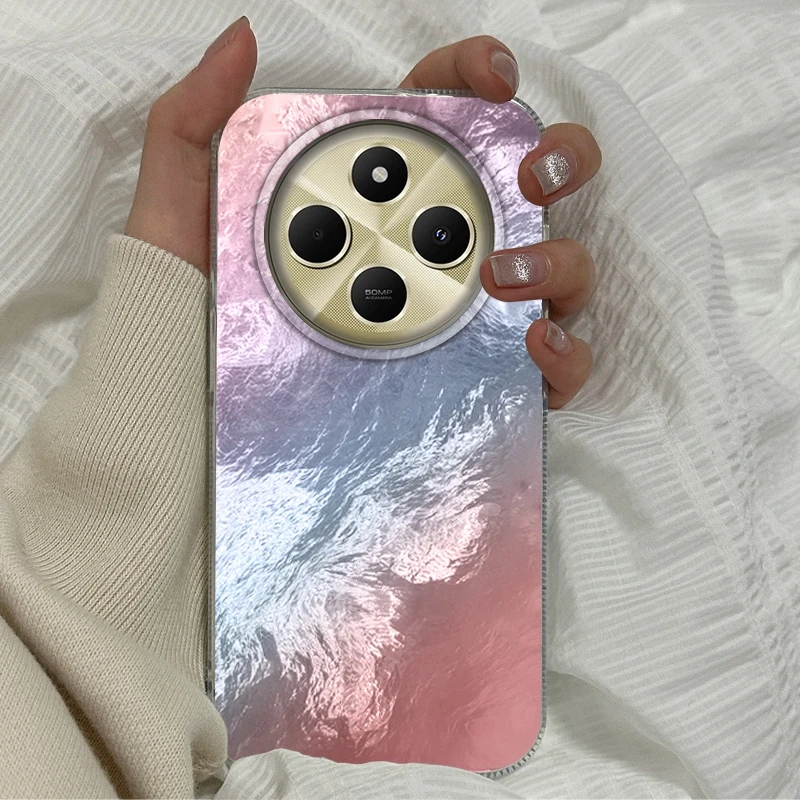 Gradient Glacier Texture Phone Case For Xiaomi Poco X3pro X5 M6 X6 X3 NFC M5s M6 X7 Pro C75 C61 Girls Shockproof Fundas Cover