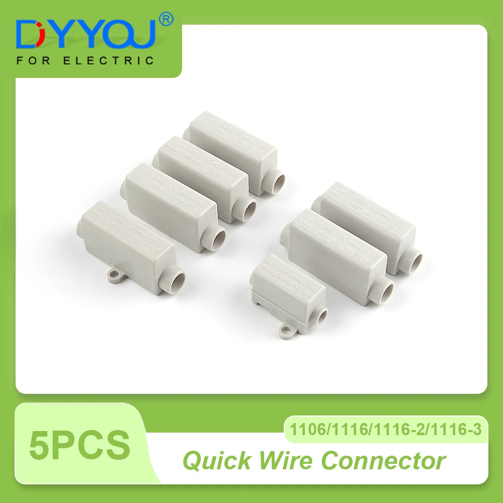 5PCS Fast Push-in High Power Wire Connector Conductor Splicing Wiring Terminal 1/2/3 Port Junction Box Cable Connection Splitter