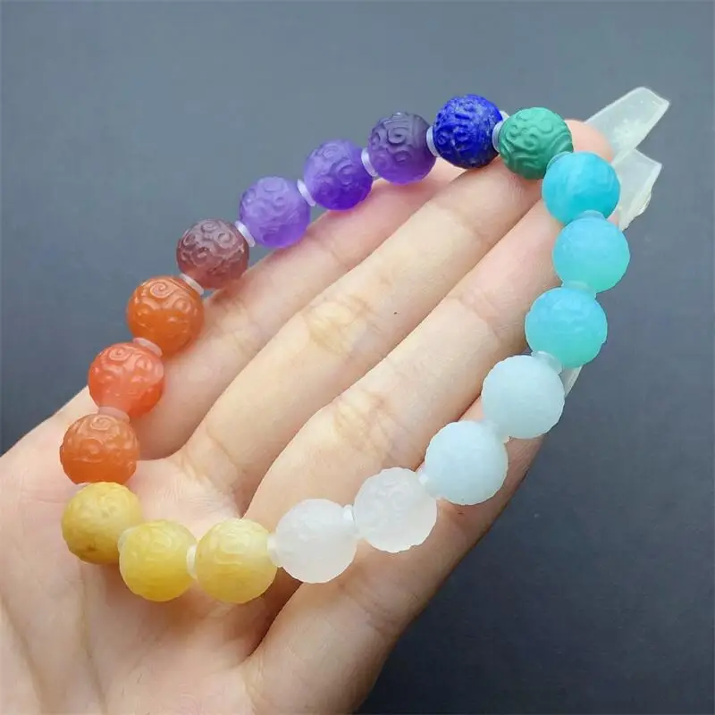 

10MM Natural Crystal Quartz Mosaic Bead Bracelet Reiki Healing Energy Crystal Stretch Bracelet Couple Jewelry Gift 1PCS