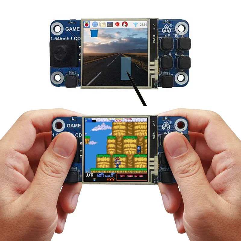 Raspberry Pi 1.54 Inch Lcd Touch Screen Game Hoed Voor Raspberry Pi Nul 2 W 3b 4b Cm4 Display Touchscreen Mini Game Console