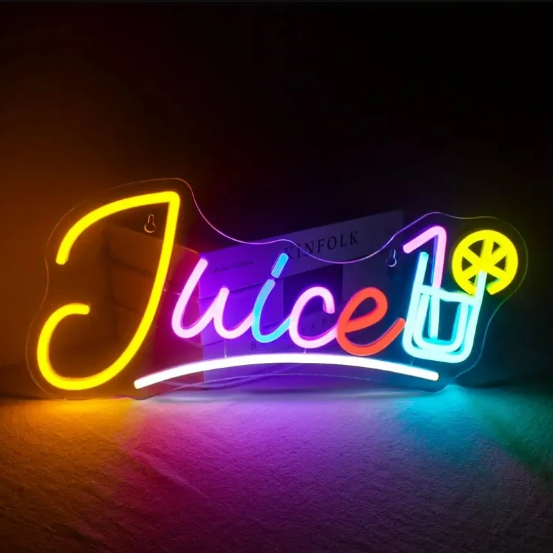 Custom Juice Neon Sign Light,CLUB Party Neon Light,Bar Neon Signs For Wall Decoration Neon Light,Colorful Juice Neon Sign