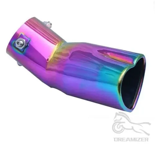 Fashion Design Heart Shape Style 2.5 Inch Stainless Steel Silver Colorful Exhaust Tips Muffler Tail Pipe Car Accessories