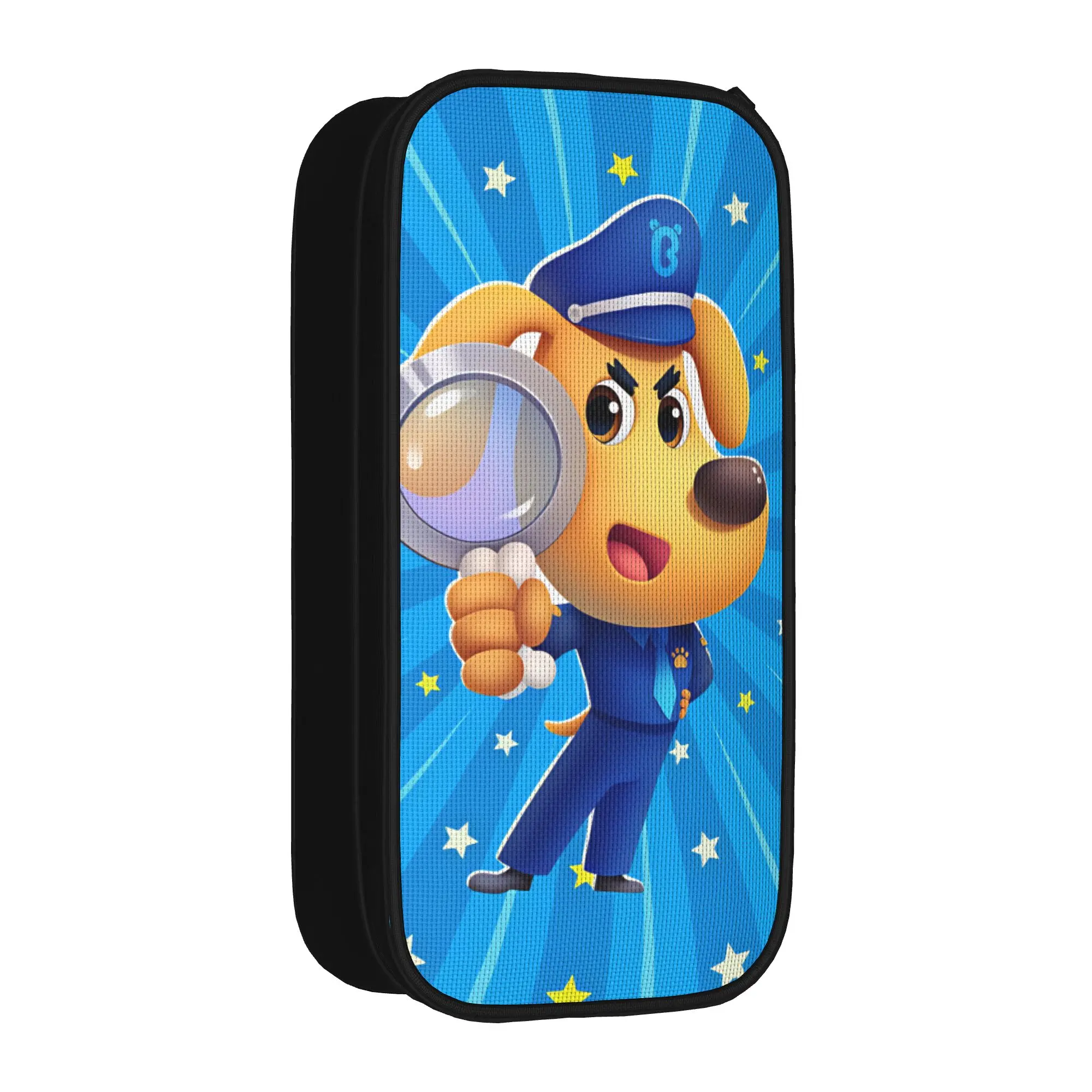Sheriff Labrador  Pencil Case  Portable Pencil Pouch Boy Girl Canvas Cool School Pencil Cases Printed Stationery