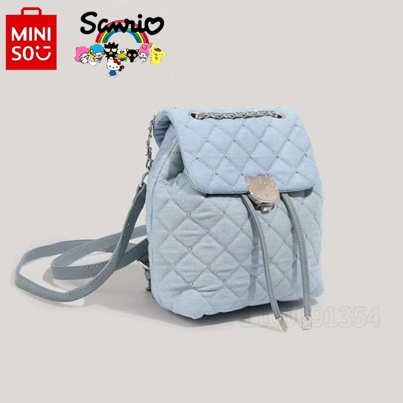 MINISO Hallo Kitty Neue Mode Mini frauen Rucksack Luxus Marke frauen Kordelzug Rucksack Cartoon Nette Casual Rucksack